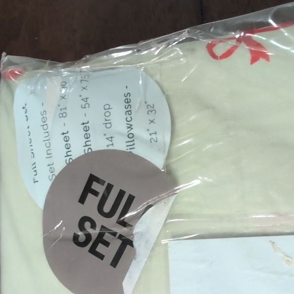 Cath Kidston London 4 Piece Full Size Sheet Set With Pillow Cases Bow Ruby Sage - Picture 5 of 5